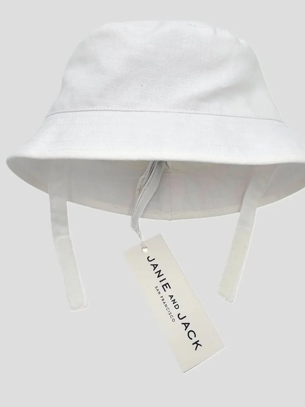 NWT Janie and Jack Linen Bucket Hat 0-3M Set of 2 White